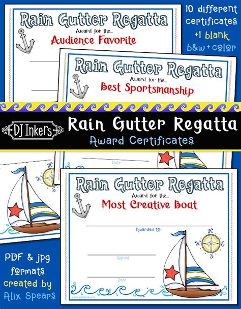 Raingutter Regatta Certificate Printable